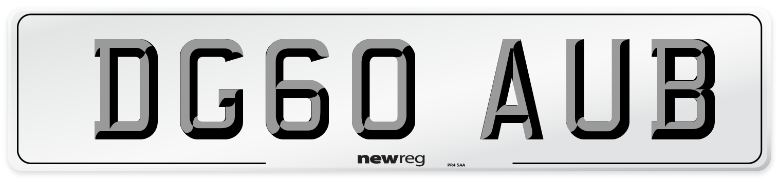 DG60 AUB Number Plate from New Reg